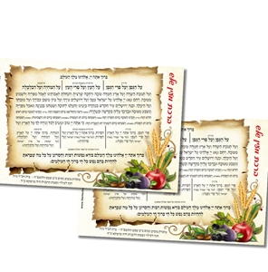 מגנט ברכת מעין שלש דגם שבעת המינים