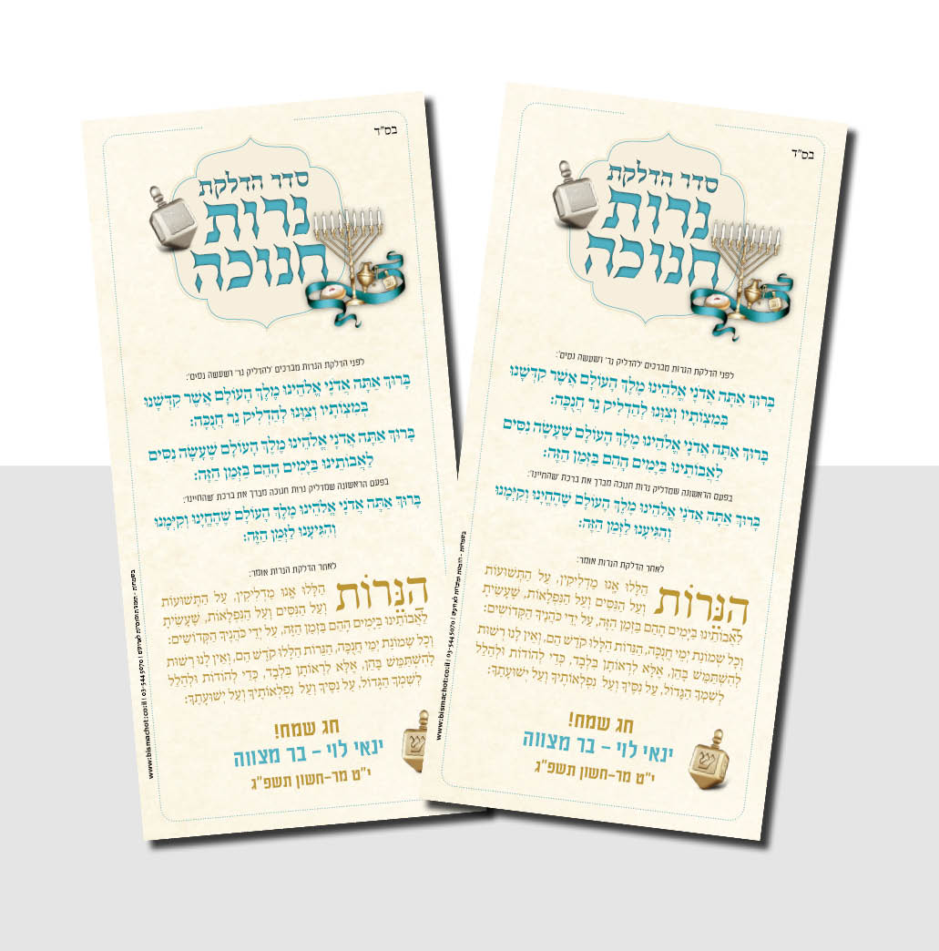 מגנט סדר הדלקת נרות חנוכה